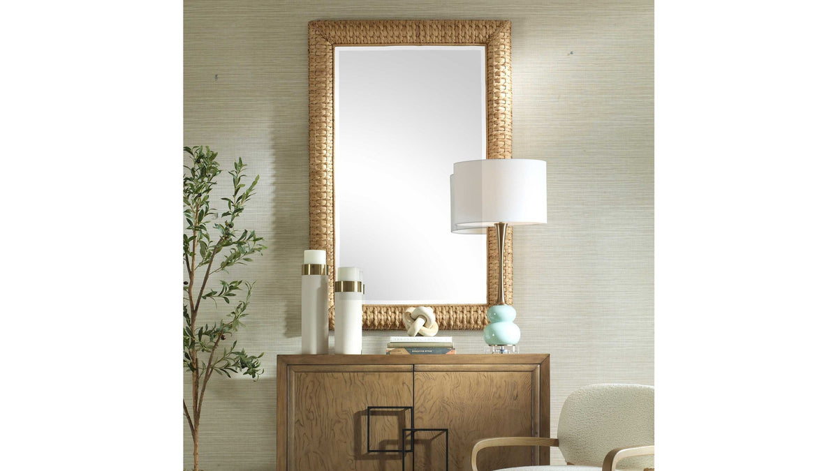 Twisted Seagrass - Large Mirror - Woodtone