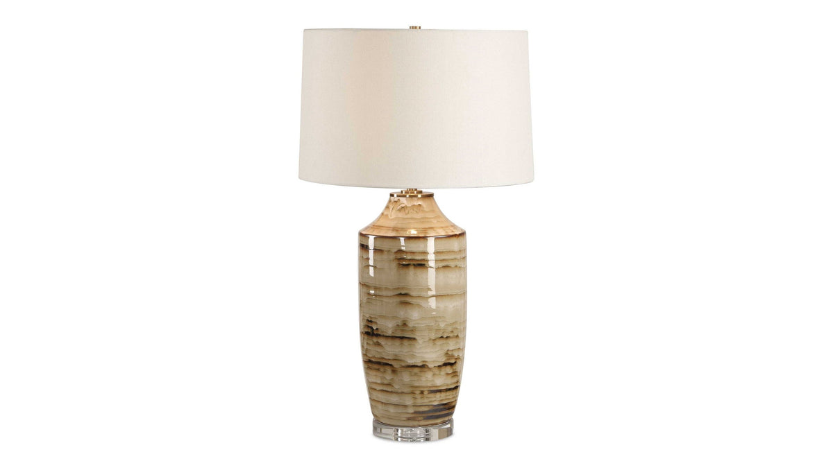Schneider - Glazed Table Lamp - Brown / Beige