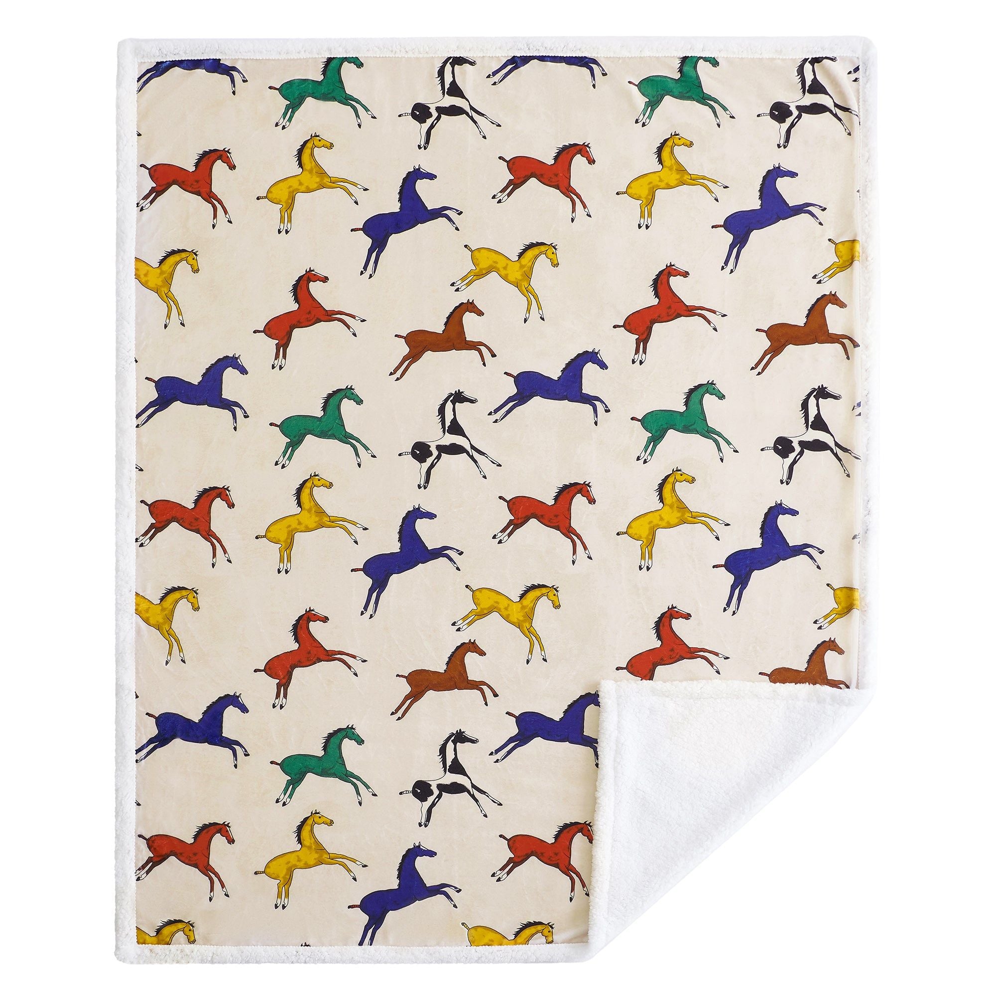 Campfire - Wild Horses Campfire Sherpa Throw 6 Per Carton - Multi Color