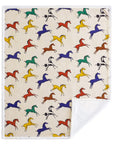 Campfire - Wild Horses Campfire Sherpa Throw 6 Per Carton - Multi Color
