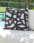 Draft - Outdoor Pillow - Onyx / White