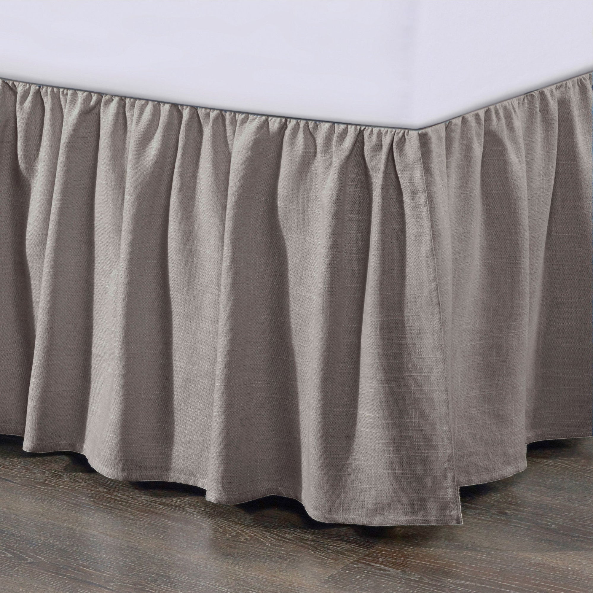Lily - Queen Washed Linen Gathered Bed Skirt - Taupe