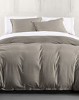 Hera - Queen Washed Linen Flange Duvet Cover Set (Set of 3) - Taupe