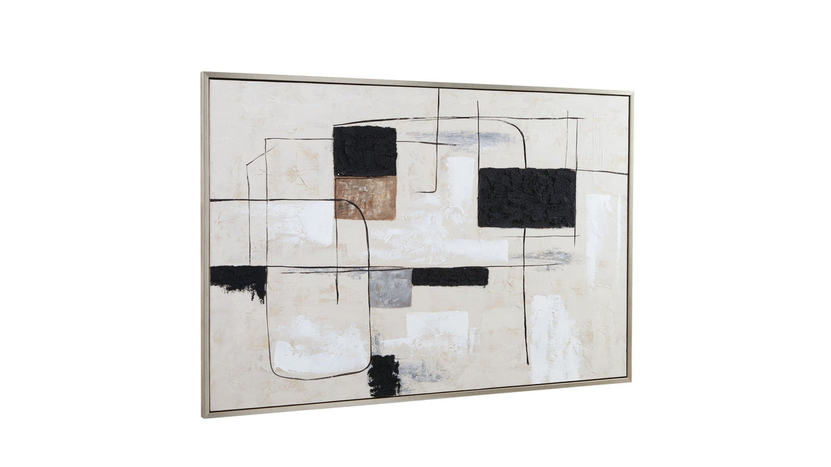 Quartershot Framed Canvas - Beige / Black