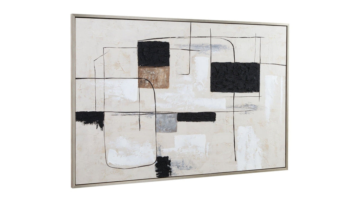 Quartershot Framed Canvas - Beige / Black