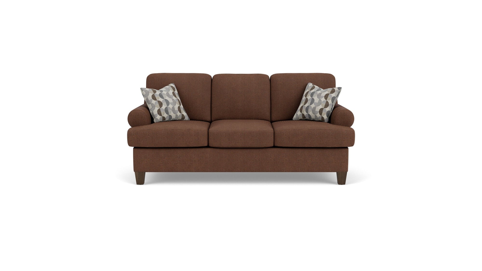 Moxy - Fabric Sofa, T-Shaped Seat Cushion, Curved Sock Arms