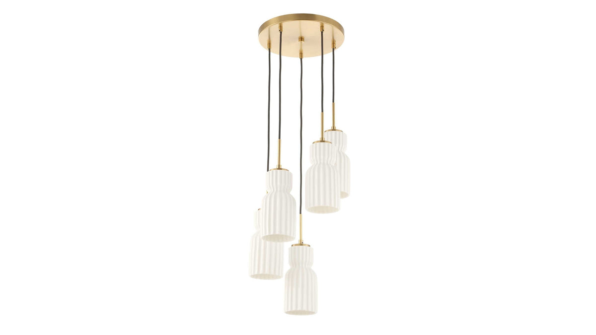 Vanier - 5 Light Cluster Pendant - Gold