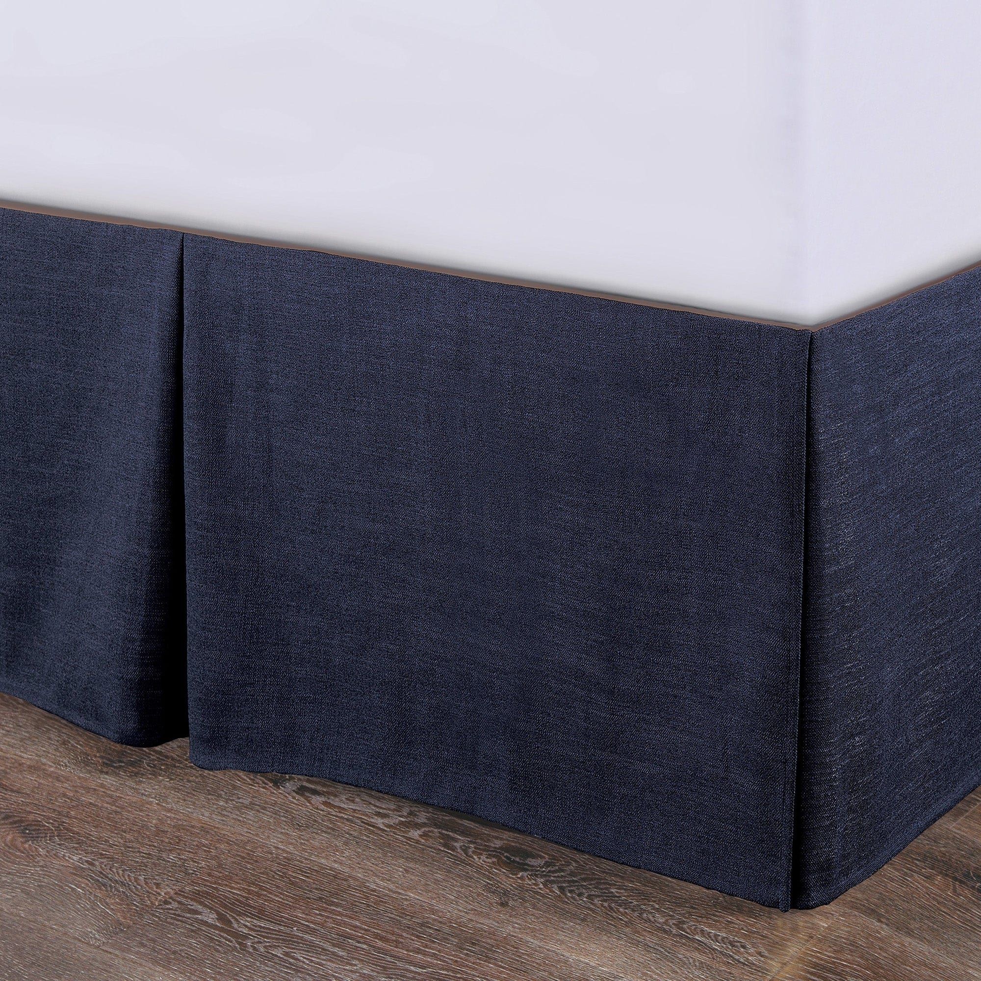 Camden - King Nubby Bed Skirt - Blue
