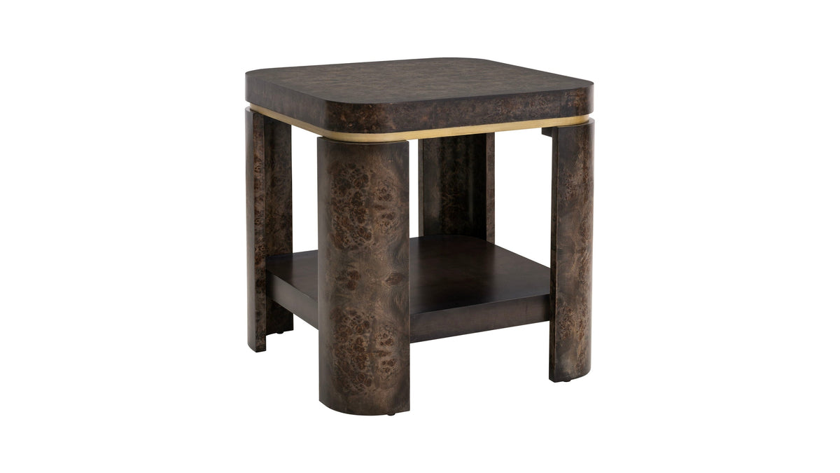 Langford - End Table - Ebony Mappa Burl