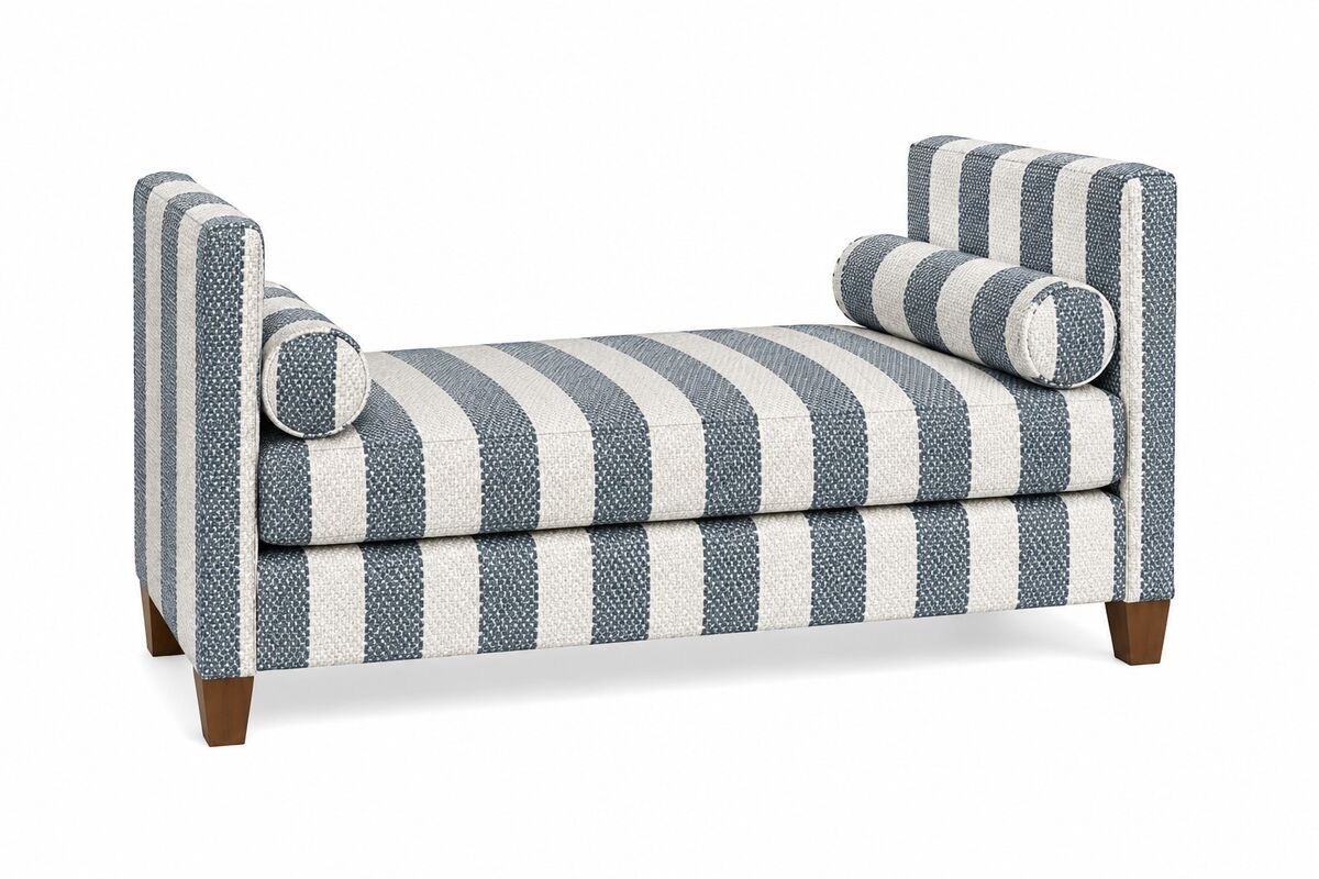 Tide &amp; Timber - Stripe Upholstered Daybed - Luxe Blue Oak