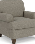 Moxy - Fabric Arm Chair, T-Shaped Seat Cushion, Curved Sock Arms