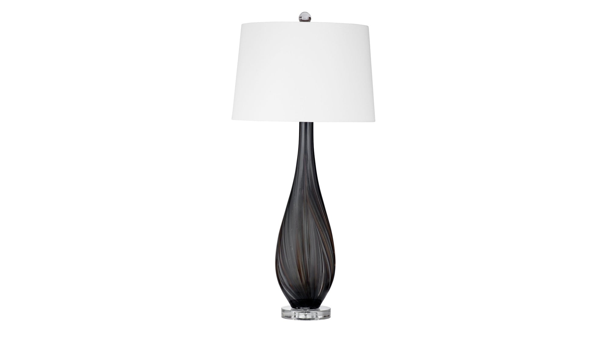 Glass Table Lamp - Black