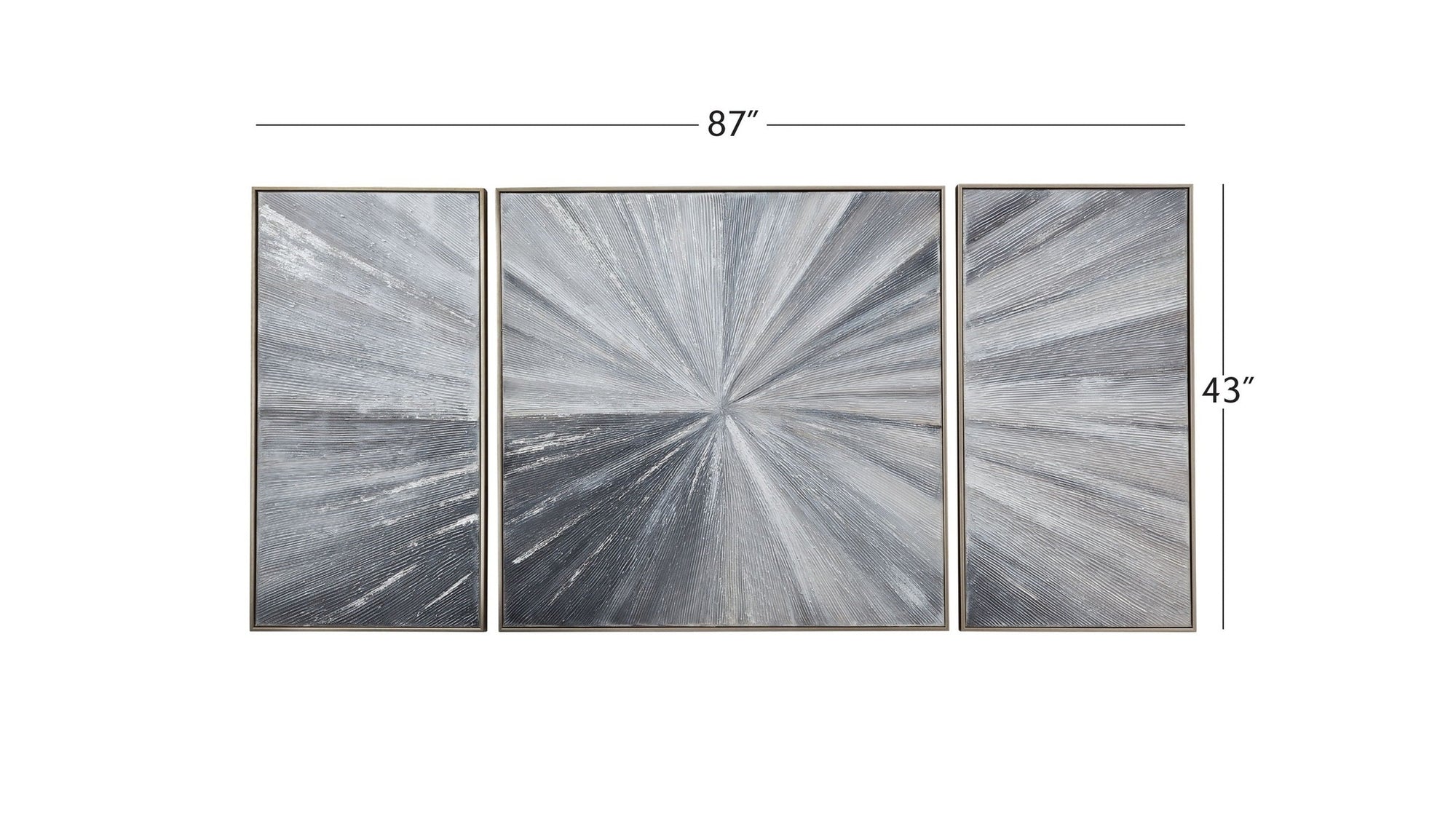Cambric Canvas Art Set of 3 - Dark Gray