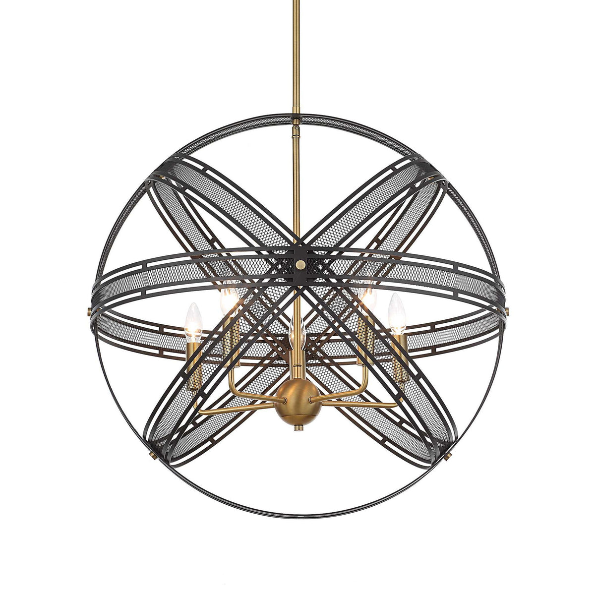 Spherical - 5 Light Pendant - Black