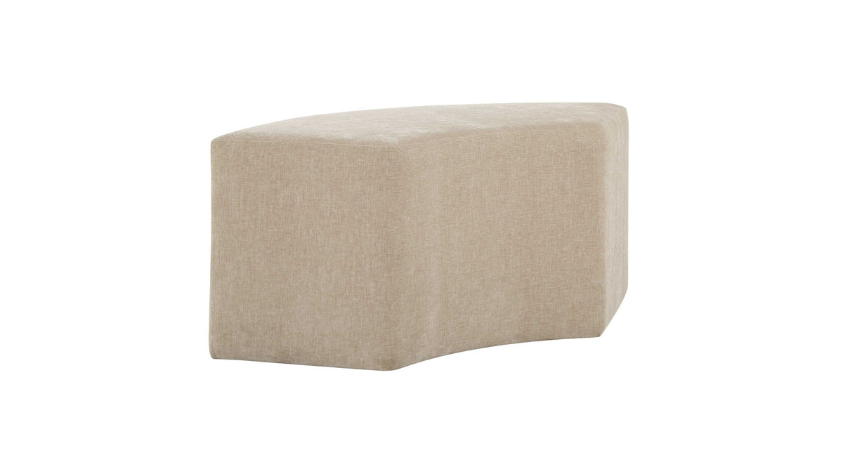 Khai - Rounded Plush Dining Bench - Brown
