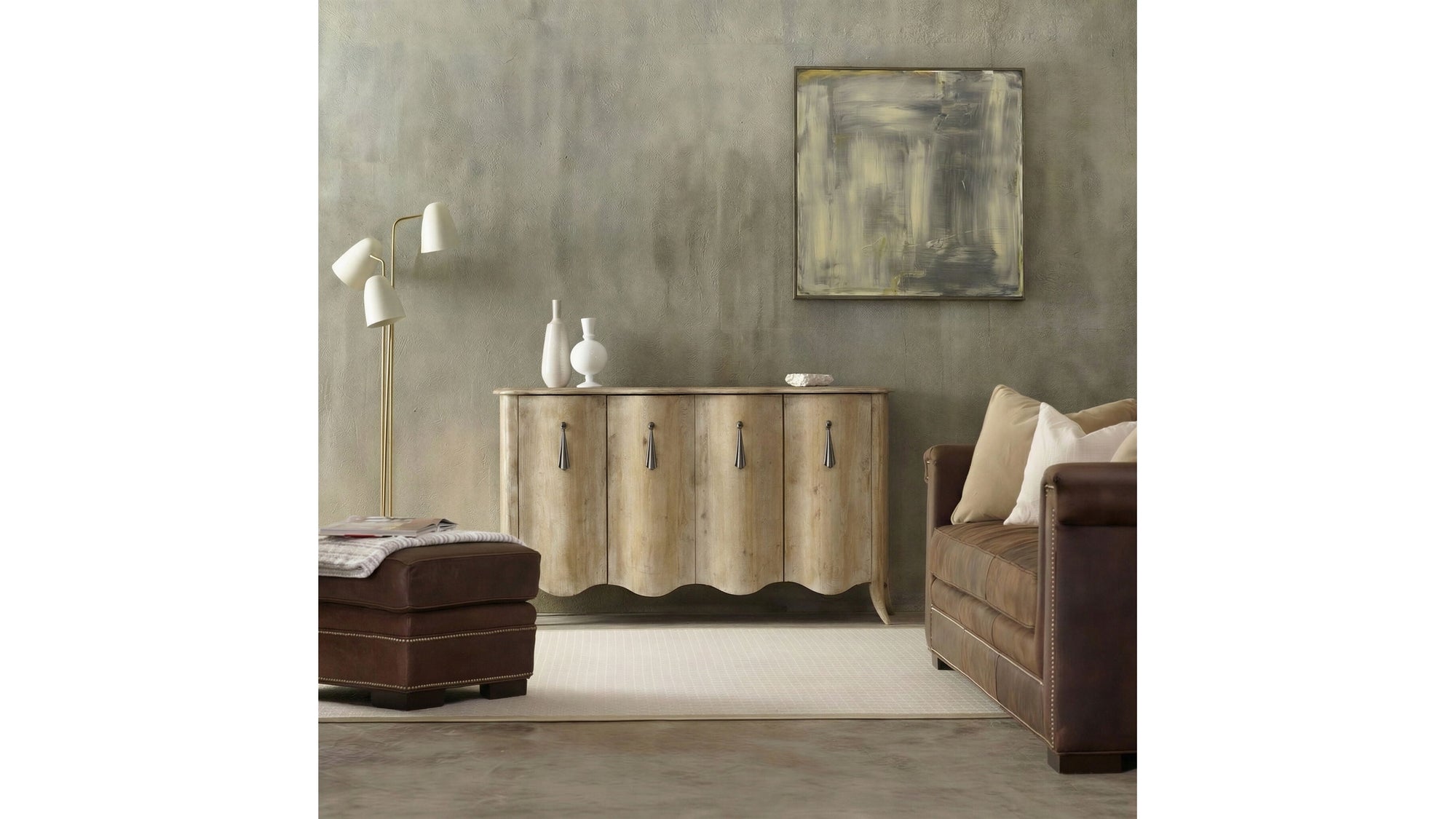 Melange - Draped Credenza - Light Brown