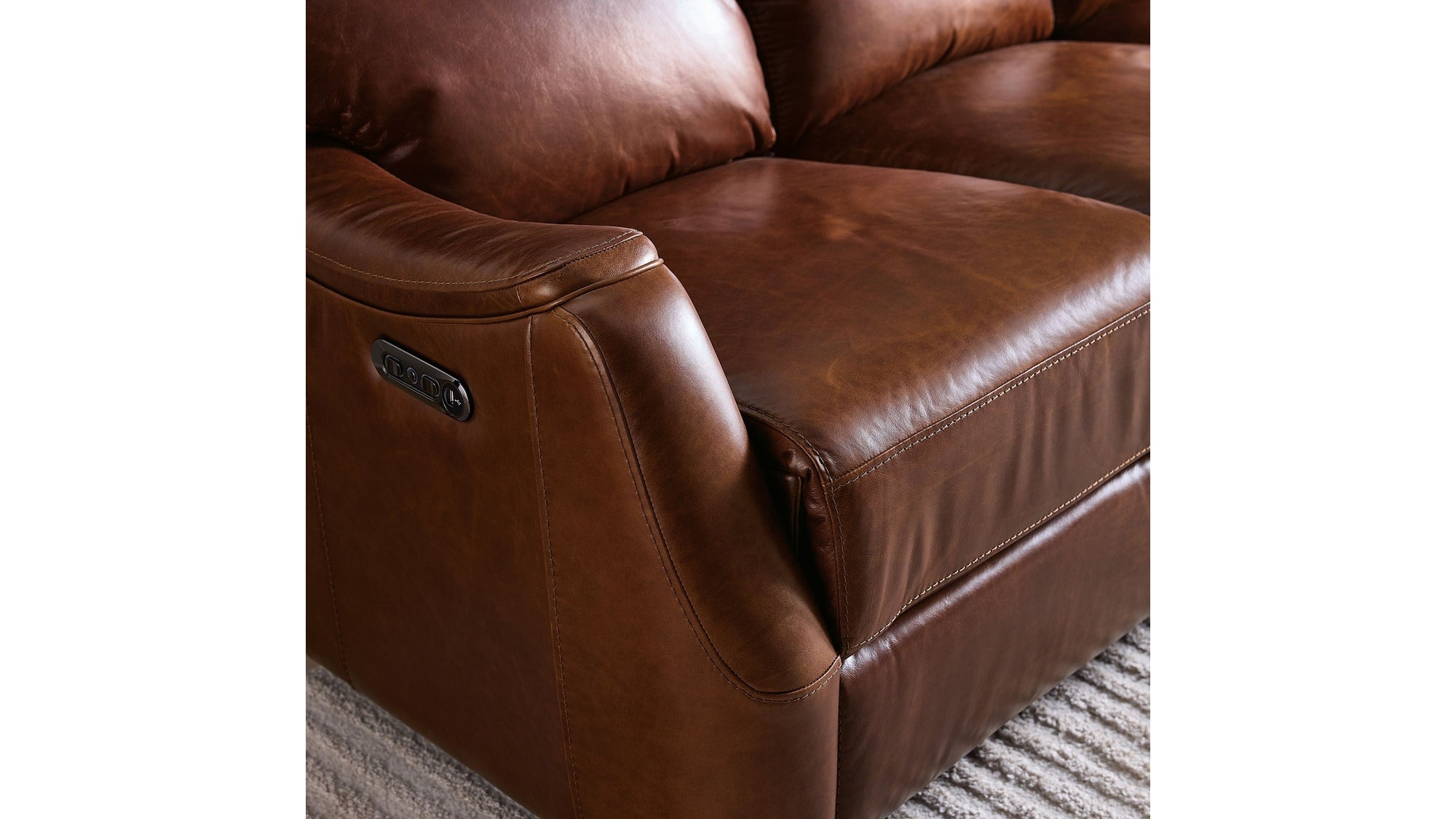 MS - Harlan Zero Gravity Power Sofa With Power Headrest - Dark Brown