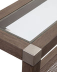 Calum - Console Table - Driftwood Gray / Cane / Brushed Nickel