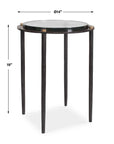 Kennington - Round Glass Accent Table - Black / Brass / Bronze