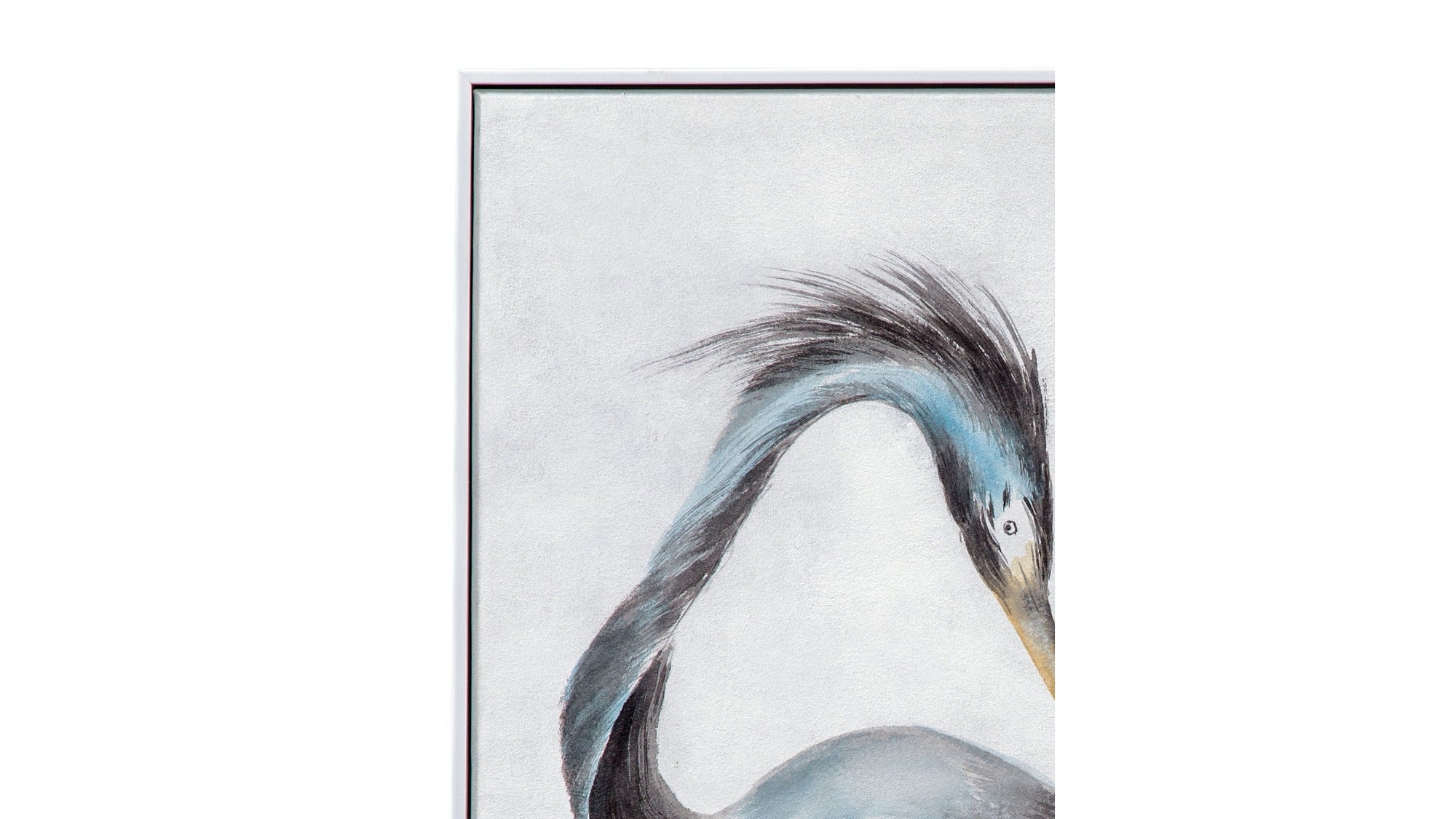 Louisiana Heron Canvas Art - Blue / Pearl Silver
