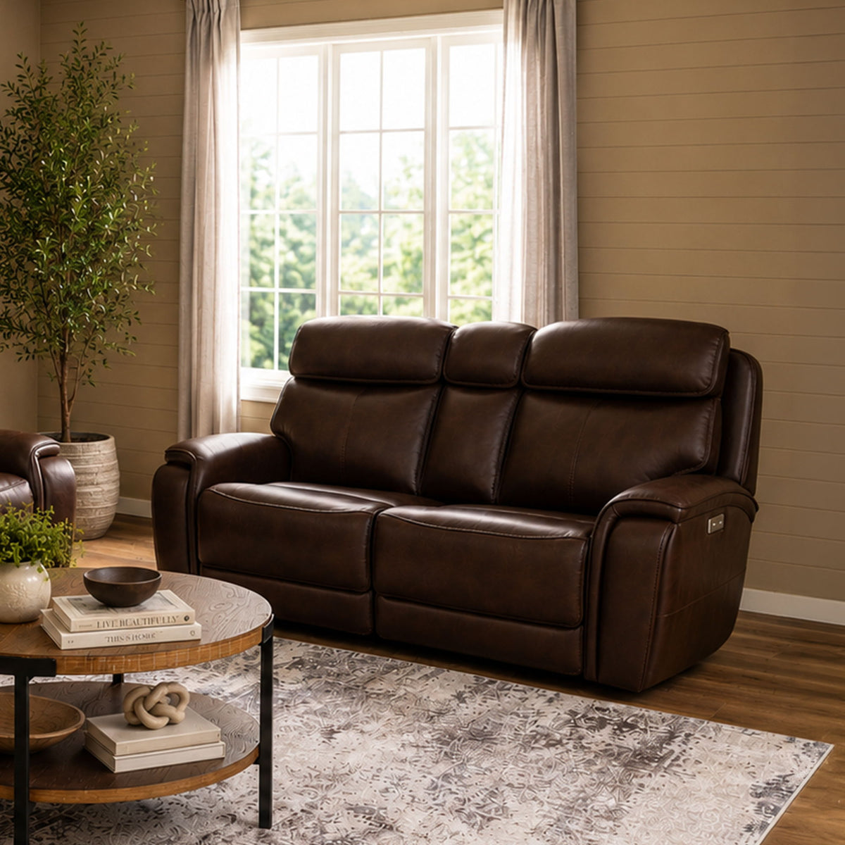 Walker - Power Reclining Loveseat With Console, Power Headrest &amp; Lumbar
