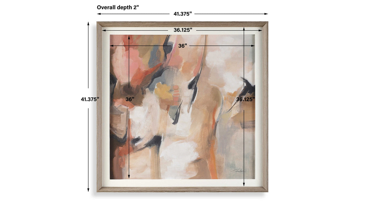 Uphill - Framed Abstract Print - Light Brown