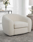 Capra - Art Deco White Swivel Chair