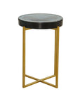 Marilee - Accent Table - Deep Blue / Sleek Brushed Gold