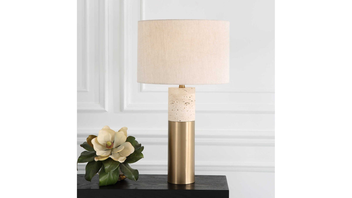 Gravitas - Elegant Brass &amp; Stone Lamp