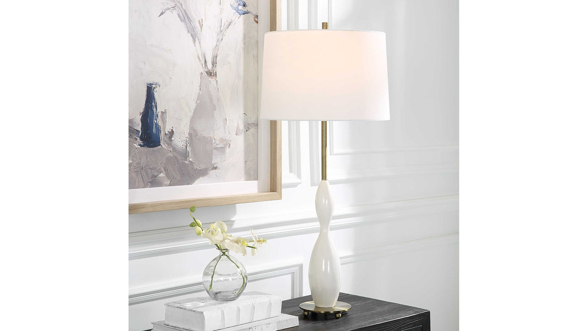 Annora - Glossy Table Lamp - White
