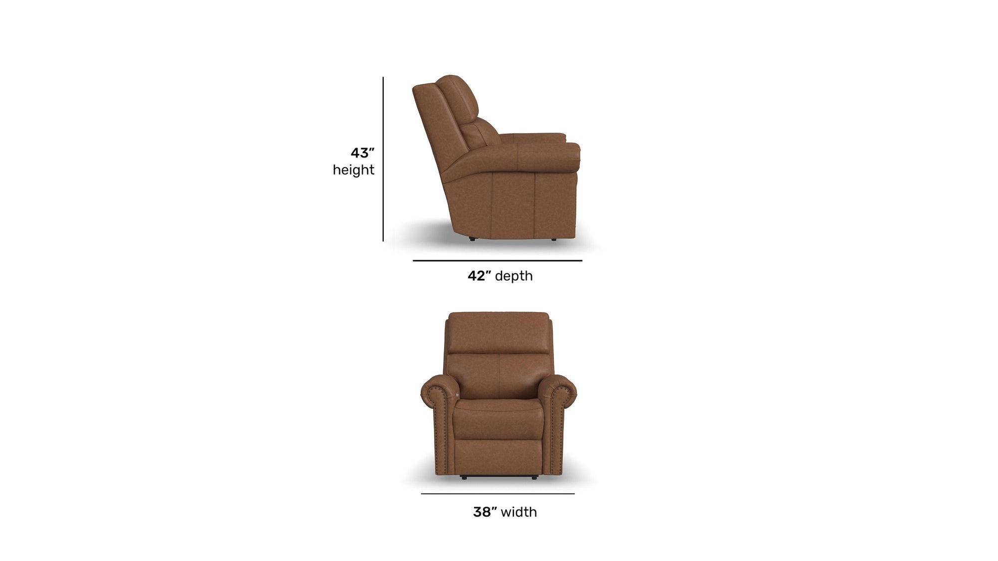 Bernard - Power Recliner With Power Headrest &amp; Lumbar With Nailhed Trim