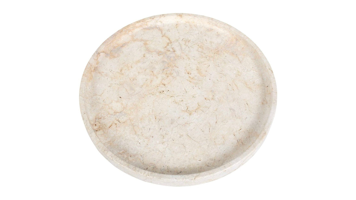 Travessa - Outdoor Round Stone Tray - White
