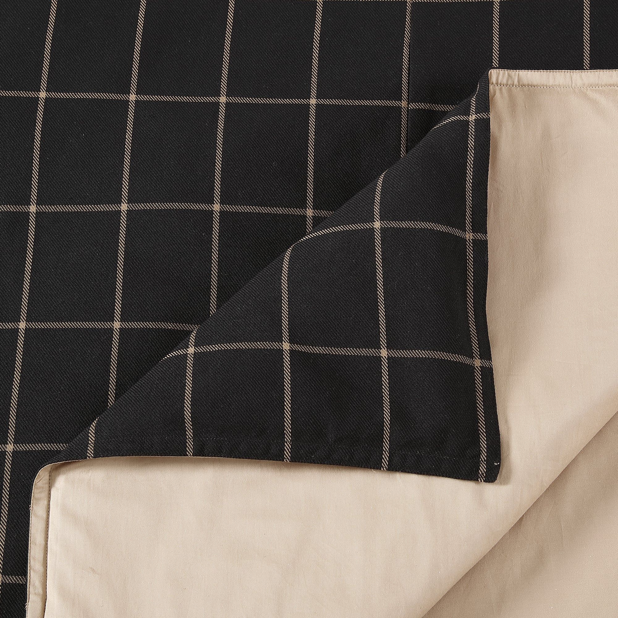 Windowpane - Queen Plaid Comforter Set (Set of 3) - Black