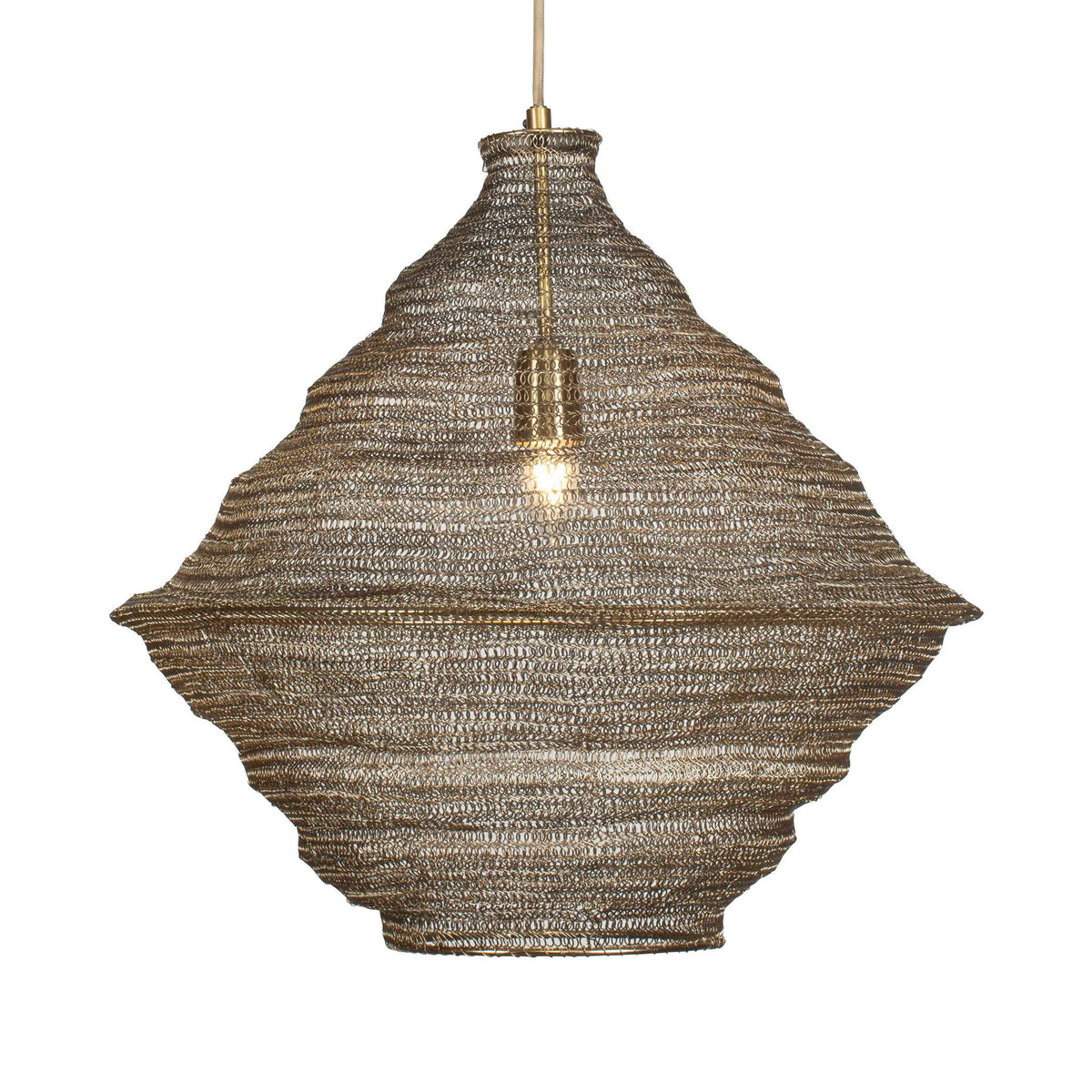 Sigh - Woven Brass 1 Light Pendant - Brass