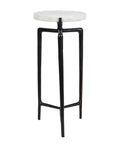 Tobias - Marble Slab Drink Table - Bronze / White