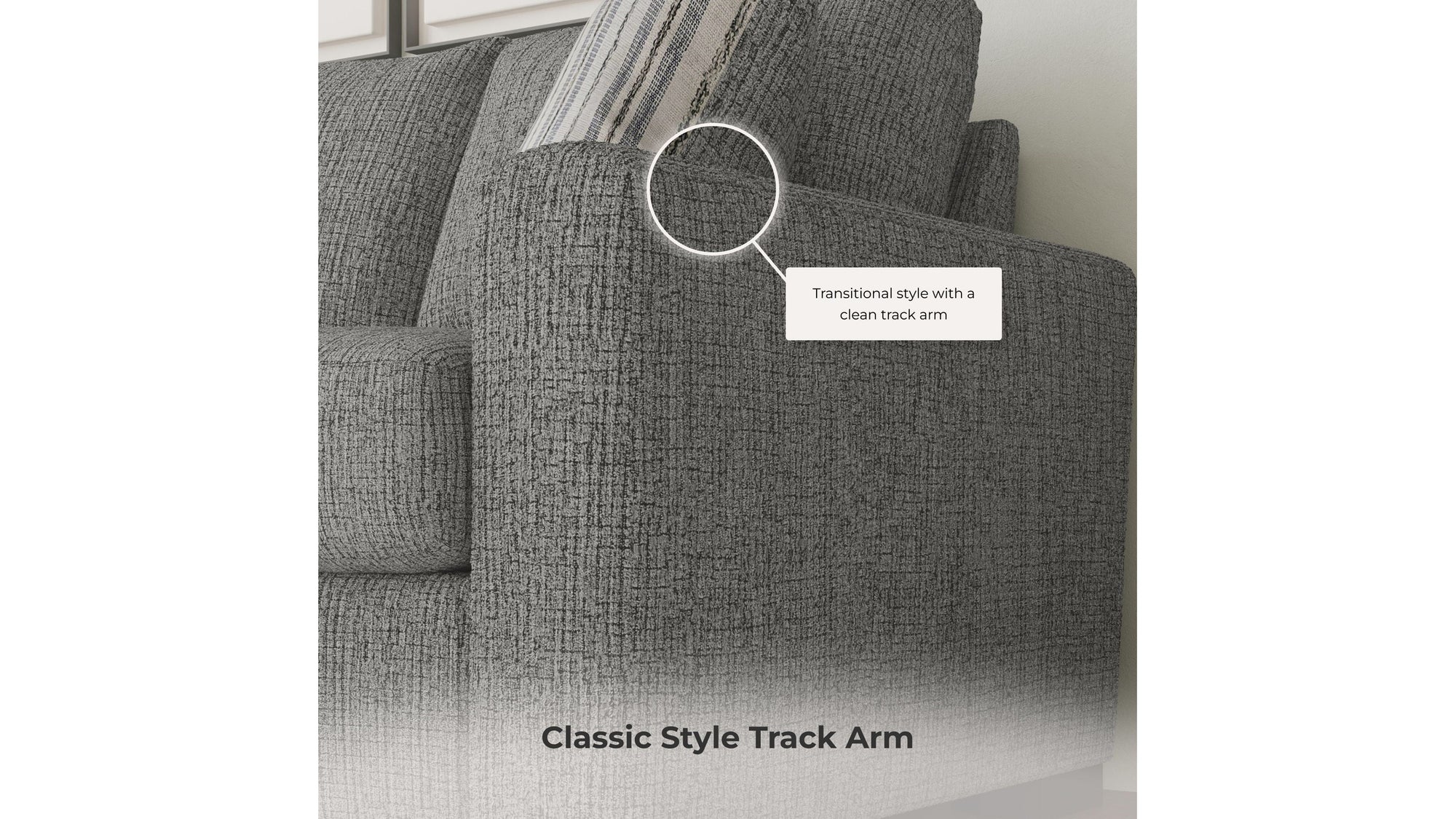 Theodore - Fabric Stationary Three-Cushion Sofa