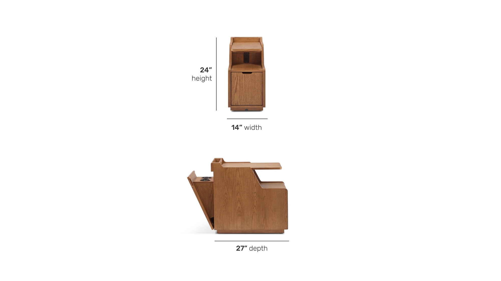 Sidekick - Smart Side Table - Light Brown