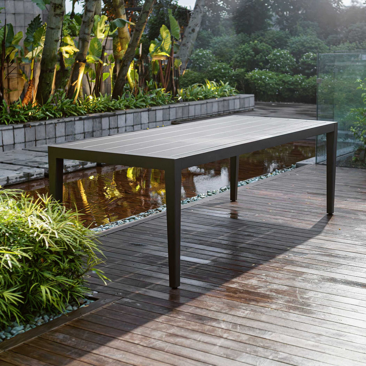 Polanco - Outdoor Aluminum Dining Table - Black
