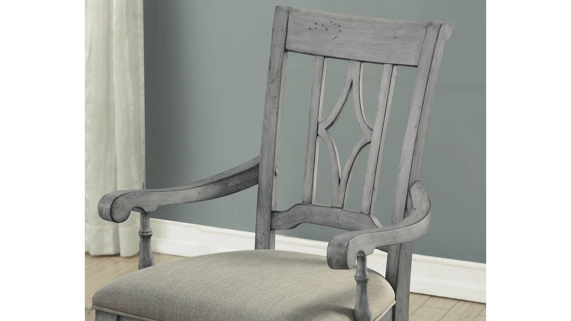Plymouth - Upholstered Arm Dining Chair Set of 2 - Gray