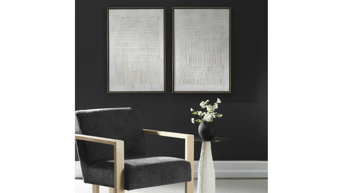 Social Theory - Framed Canvases (Set of 2) - White