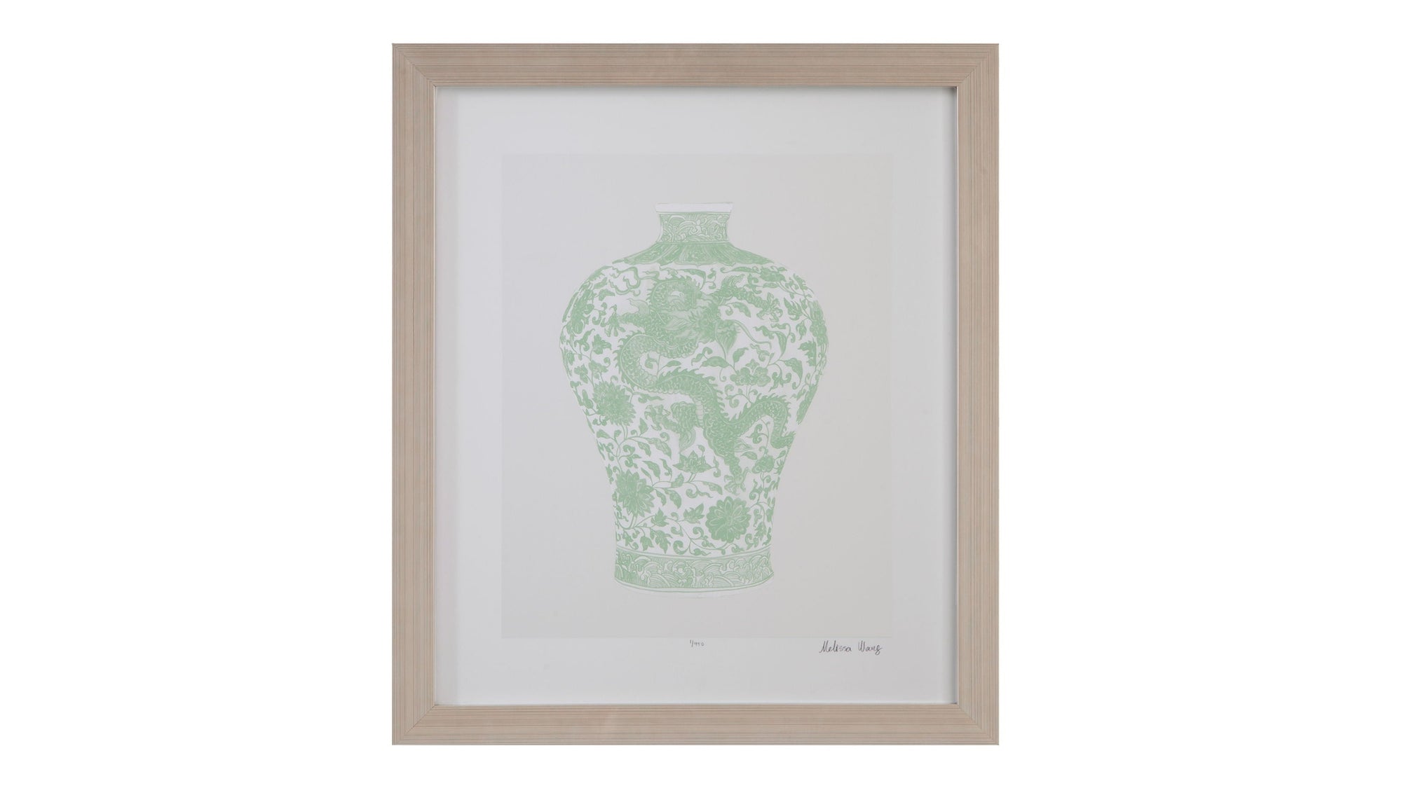 Mint Vases IV Framed Print - Green / Beige