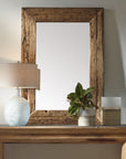 Rennick - Large Reclaimed Pine Mirror - Dark Brown