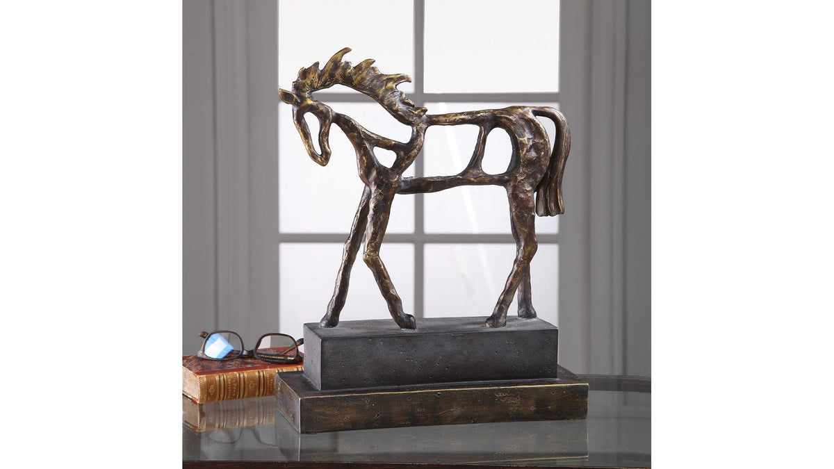 Titan Horse - Sculpture - Dark Brown