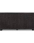 Stevenson - Chiseled 4 Door Cabinet - Black / Brown / Woodtone