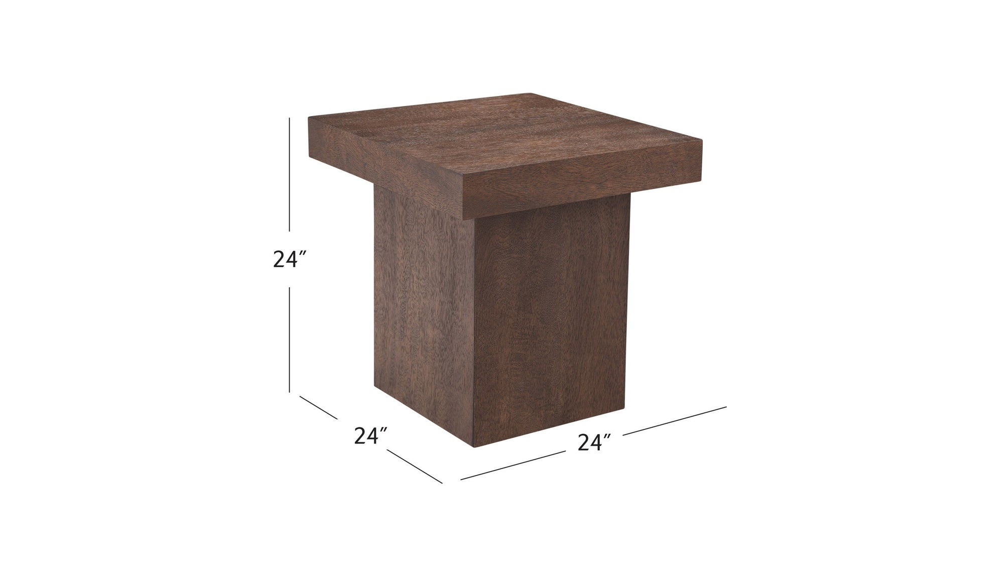 Padula - Large End Table - Brown Oak
