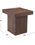 Padula - Large End Table - Brown Oak