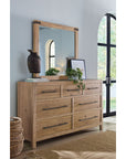 Vineyard Row - Square Mirror - Light Brown