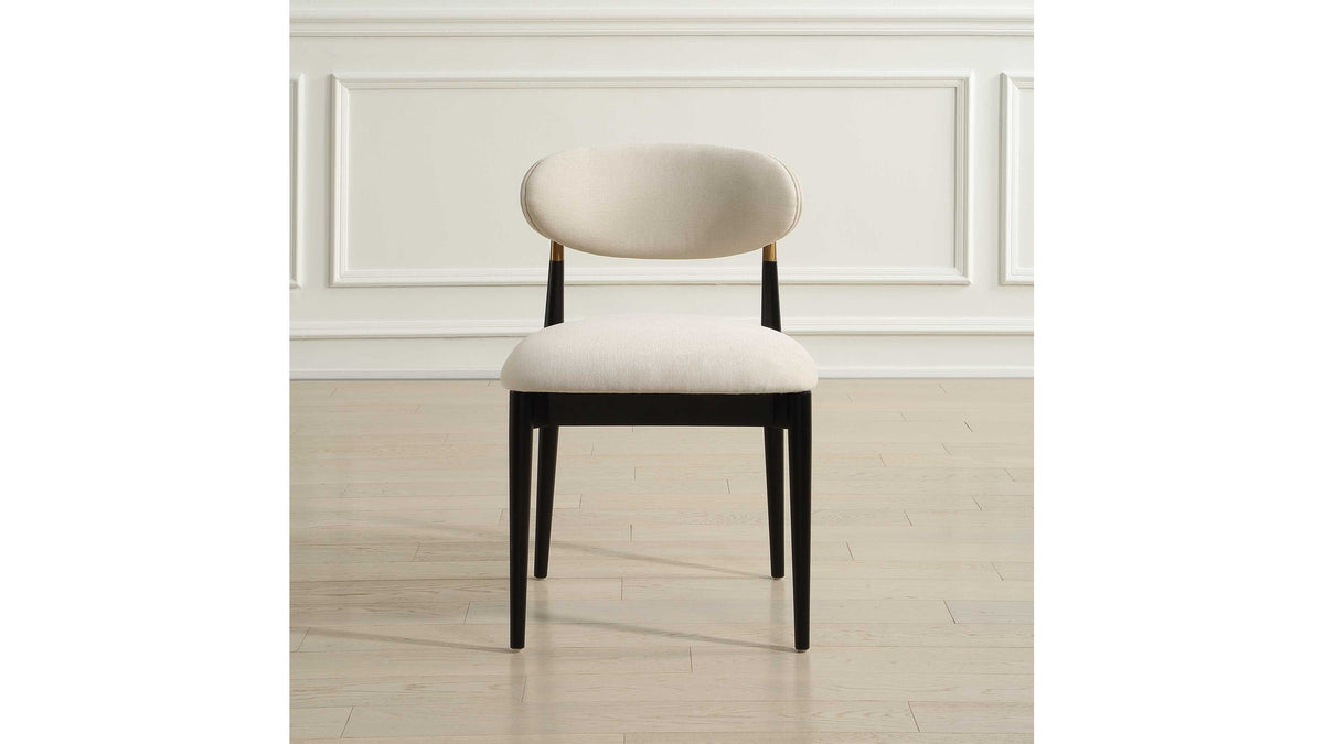 Moxie - Armless Dining Chair (Set of 2) - Black / Off White