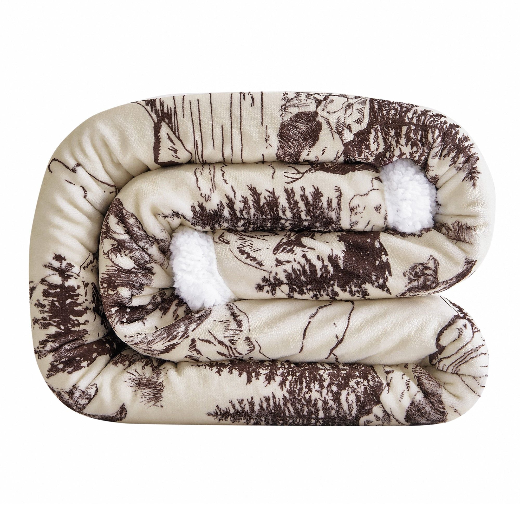 Campfire - White Pine Campfire Sherpa Throw 6 Per Carton - Tan