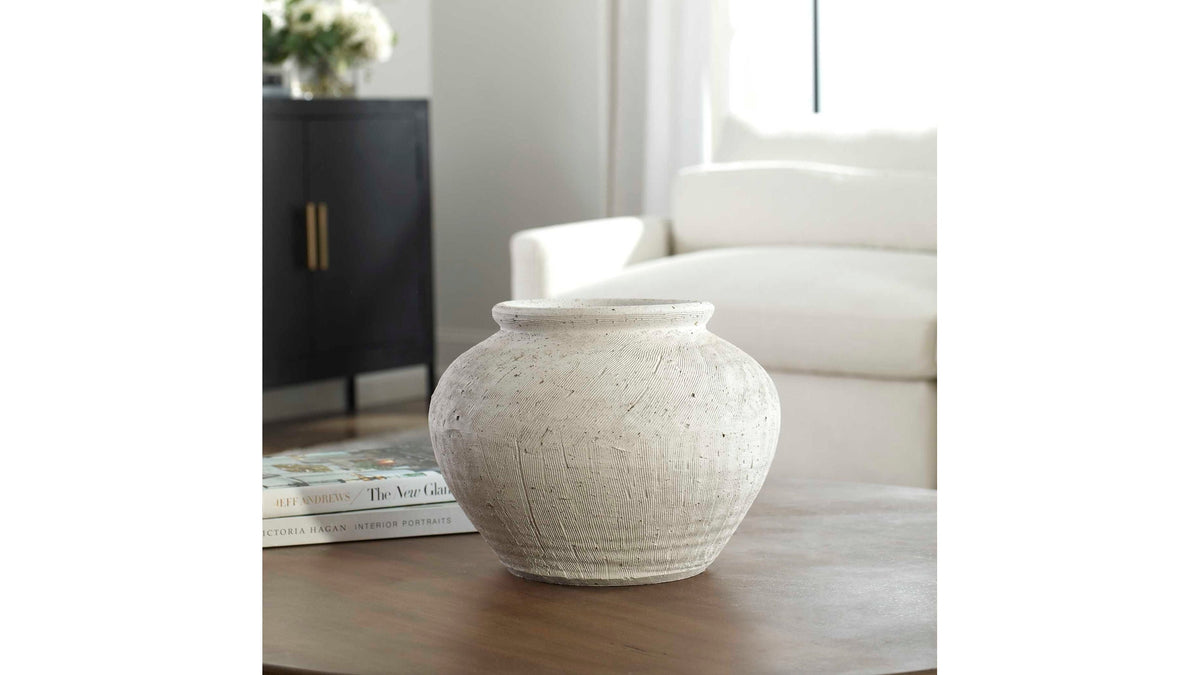 Floreana - Round Vase - White